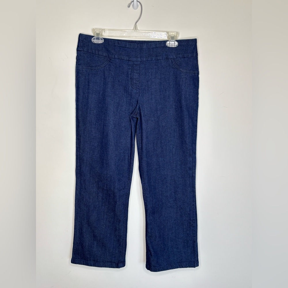 BN8 Westbound Petites Denim Jeans Short 12P Straight Leg Dark Wash Women